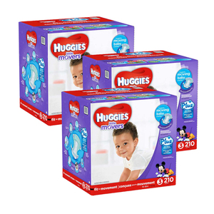 Huggies Little Movers Diapers Size-3 3 Pack (210's per Pack)
