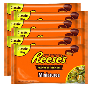 Hershey's Reese's Milk Chocolate Peanut Butter Cups Miniatures 6 Pack (340g per pack)