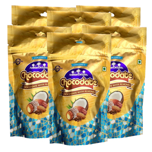 Arabian Delights Milk Coconut Chocolate with Almond 6 Pack (100g per pack)