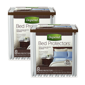 Depend Bed Protectors 2 Pack (8's per Pack)