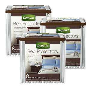 Depend Bed Protectors 3 Pack (8's per Pack)