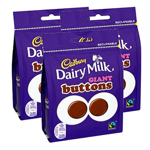 Cadbury Dairy Milk Giant Buttons Chocolate Bag 3 Pack (119g per pack)