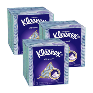 Kleenex Ultra Soft Facial Tissue 3 Pack (75ct per Pack)