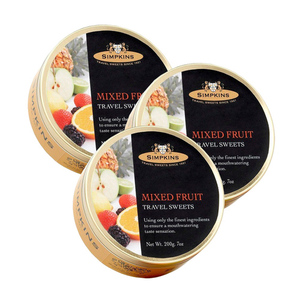Simpkins Mixed Fruit Travel Sweet 3 Pack (200g per Can)