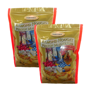 Golden Bonbon Almond Nougat Candy 2 Pack (500g per Pack)