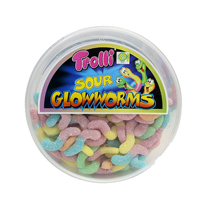 Trolli Sour Glow Worms Gummi Candy 500g