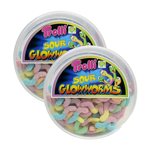 Trolli Sour Glow Worms Gummi Candy 2 Pack (500g per Pack)