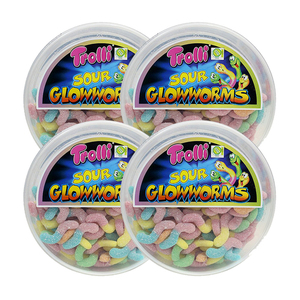 Trolli Sour Glow Worms Gummi Candy 4 Pack (500g per Pack)