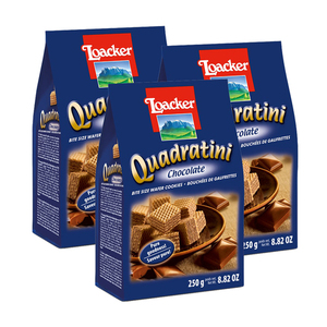 Loacker Quadratini Chocolate Wafer 3 Pack (250g per Pack)