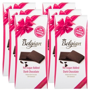 The Belgian Belgian No Sugar Added Dark Chocolate Bar 6 Pack (100g per pack)