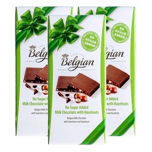 The Belgian Belgian Milk Chocolate with Hazel Bar 3 Pack (100g per pack)