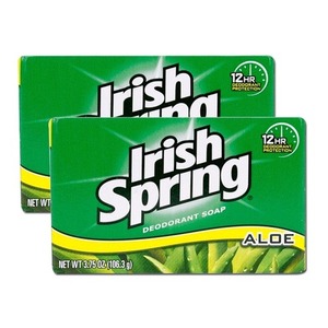 Irish Spring Deodorant Soap Aloe 2 Pack (106g per pack)