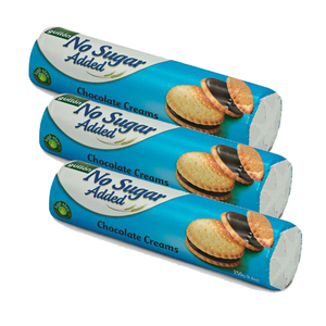 Gullon No Added Sugar Chocolate Flavored Filling Sandwich Cookie 3 Pack (250g per Pack)