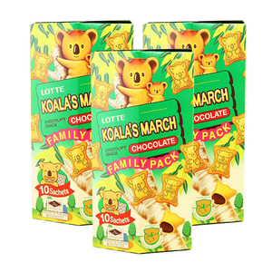Lotte Koala's March Chocolate Cream Filled Cookies 3 Pack (10ct per Box)