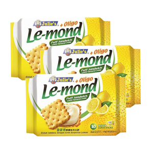 Julie's Le-mond Puff Lemon Flavoured Sandwich 3 Pack (170g per Pack)