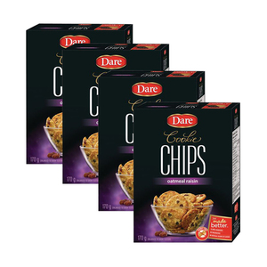 Dare Cookie Chips Oatmeal Raisin 4 Pack (170g per Box)