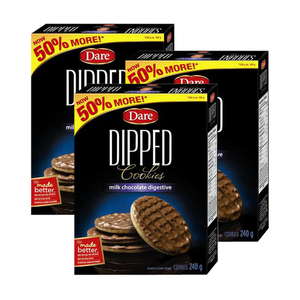 Dare Dipped Milk Chocolate Digestive Cookies 3 Pack (240g per Pack)