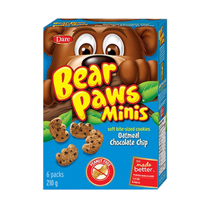 Dare Bear Paws Minis Oatmeal Chocolate Chip 6ct/210g