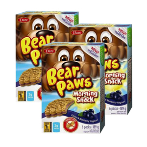 Dare Bear Paws Morning Snack Cereal & Blueberry Yogurt 3 Pack (6ct/189g per Box)