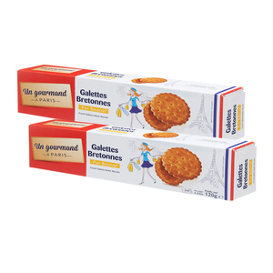 Un Gourmand A Paris Galettes Bretonnes Butter Biscuits 2 Pack (120g per Box)