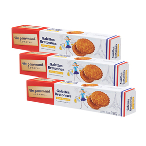 Un Gourmand A Paris Galettes Bretonnes Butter Biscuits 3 Pack (120g per Box)