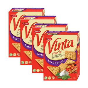Dare Vinta Snacks Herb & Garlic Crackers 4 Pack (200g per Box)