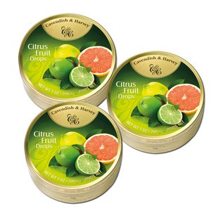 Cavendish & Harvey Citrus Fruit Drops 3 Pack (200g per can)