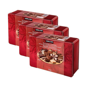 Kirkland Signature European Cookies with Belgian Chocolate 3 Pack (1.4kg per Can)
