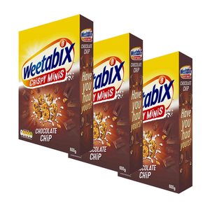 Weetabix Crispy Minis Chocolate Chip Cereal 3 Pack (600g per Box)