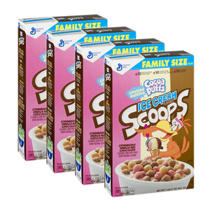 General Mills Cocoa Puffs Ice Cream Scoops Cereal 4 Pack (513g per Box)