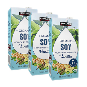 Kirkland Signature Organic Vanilla Soy Milk 3 Pack (946ml per Box)