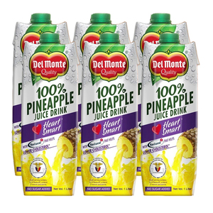 Del Monte 100% Pineapple Juice Heart Smart 6 Pack (1L per pack)