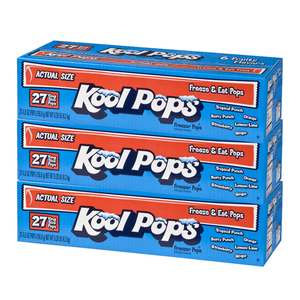 Kool Pops Assorted Freezer Bars 3 Pack (27's per pack)
