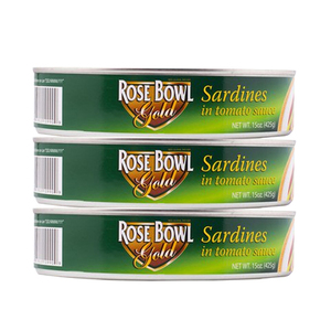 Rose Bowl Gold Sardines Oval in Tomato Sauce 3 Pack (425g per pack)