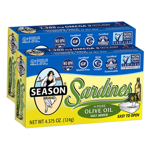 Season Sardines in Pure Olive Oil 2 Pack (124g per pack)