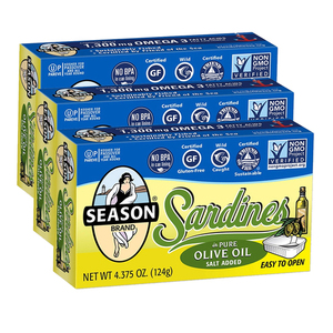 Season Sardines in Pure Olive Oil 3 Pack (124g per pack)