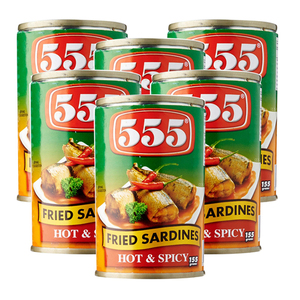 555 Fried Sardines Hot And Spicy 6 Pack (155g per pack)