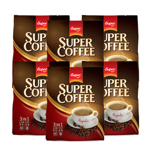 Super Coffee Regular 3in1 Low Fat Coffee 6 Pack (40x20g per Pack)
