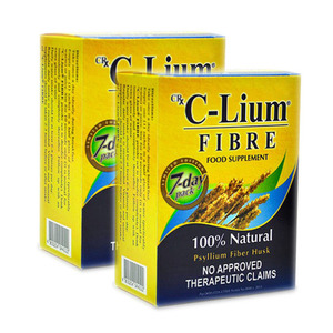 C-Lium 100% Natural Psyllium Fiber Husk Food Supplement 2 Pack (30's per Box)