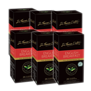 Sir Thomas J. Lipton English Breakfast Tea 6 Pack (25x2.4g per Box)