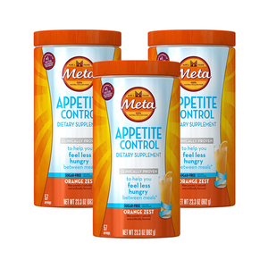 Metamucil Appetite Control Orange Zest Dietary Supplement 3 Pack (662g per Bottle)