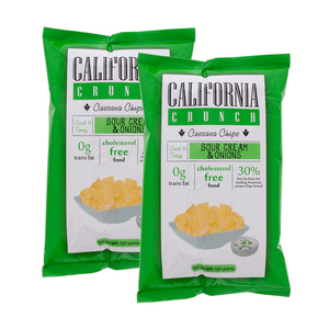 California Crunch Sour Cream & Onions Cassava Chips 2 Pack (120g per Pack)