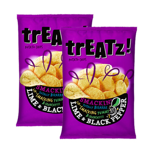 Treatz! Smackin' Lime & Black Pepper Potato Chips 2 Pack (150g per Pack)