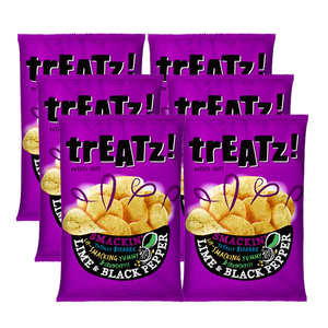 Treatz! Smackin' Lime & Black Pepper Potato Chips 6 Pack (150g per Pack)