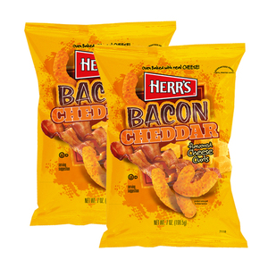 Herr's Bacon Cheddar Flavored Cheese Curls 2 Pack (198g per Pack)