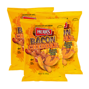 Herr's Bacon Cheddar Flavored Cheese Curls 3 Pack (198g per Pack)