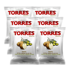 Torres Selecta 100% Extra Virgin Olive Oil Potato Chips 6 Pack (150g per Pack)