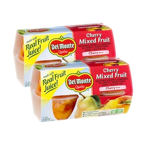 Del Monte Cherry Mixed Fruit Cup Snacks 2 Pack (4x113g per Pack)