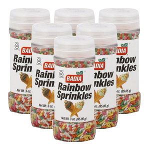 Badia Rainbow Sprinkles 6 Pack (85.5g per pack)