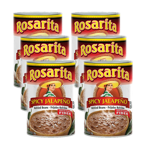 Rosarita Spicy Jalapeno Refried Beans 6 Pack (454g per Can)
